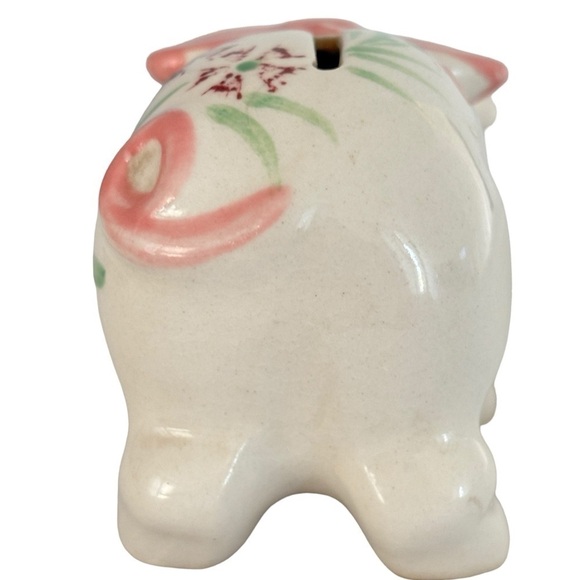 VTG Kitch Hand Painted Ceramic Piggy Coin Bank Floral Japan Mid Century Modern - Picture 8 of 15